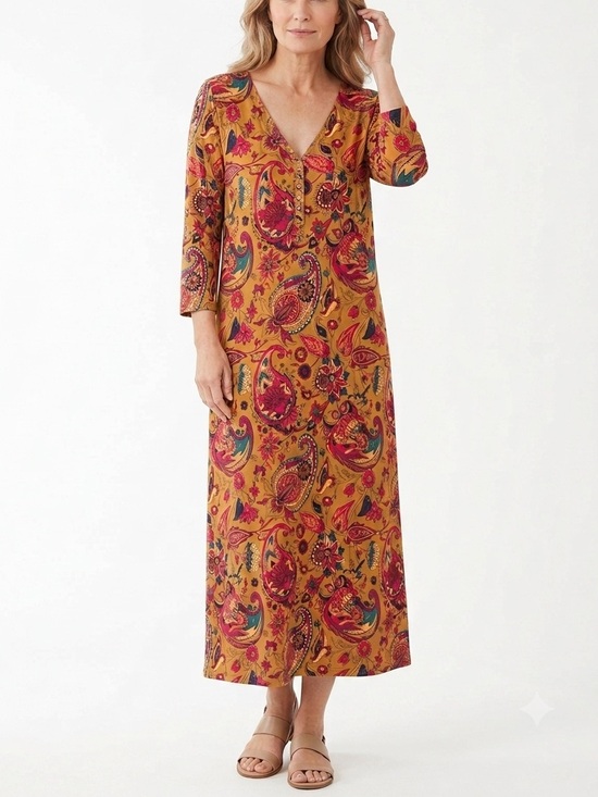 Soft Surroundings Dresses & Skirts - Soft Surroundings Paisley Colorful Maxi Dress Pockets 1X